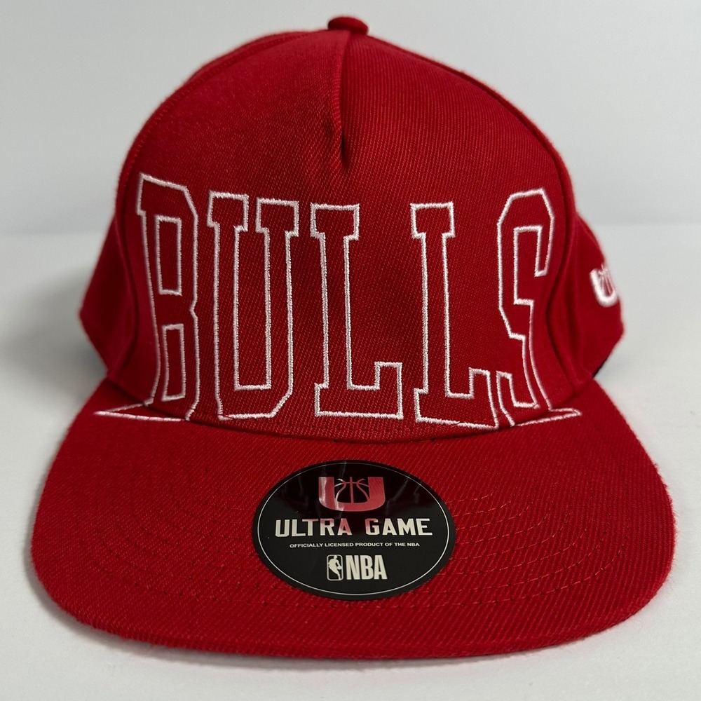 Chicago Bulls Ultra Game NBA Red Snapback Hat Cap Adjustable‎ Adult OSFM